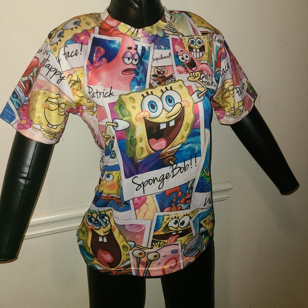 NWOT Colorful SpongeBob SquarePants Graphic T-Shirt Size Small